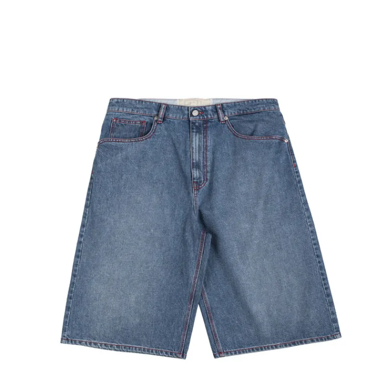 ERL Shorts*Denim Indiana Skate Shorts Woven Blue