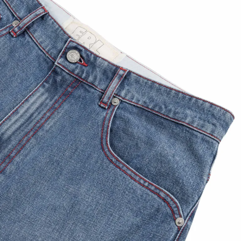 ERL Shorts*Denim Indiana Skate Shorts Woven Blue