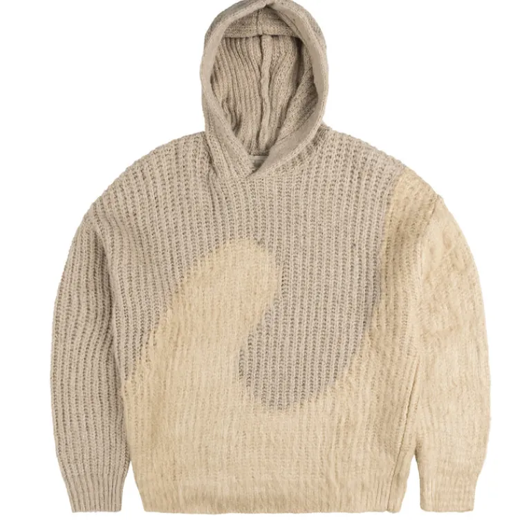 ERL Tricot*Silk Swirl Knit Hoodie Grey