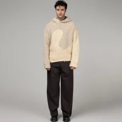 ERL Tricot*Silk Swirl Knit Hoodie Grey