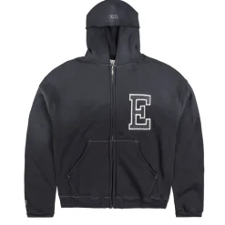 ERL Sweats À Capuche*Varisity Oversized Zip-Up Hoodie Black