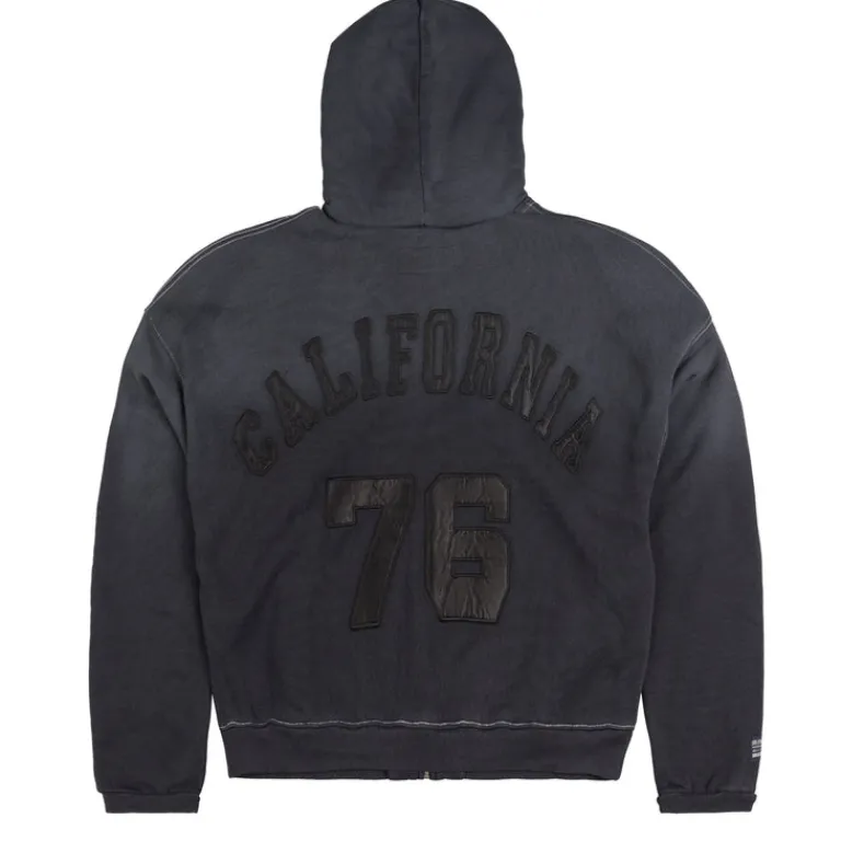 ERL Sweats À Capuche*Varisity Oversized Zip-Up Hoodie Black