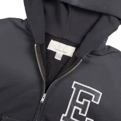 ERL Sweats À Capuche*Varisity Oversized Zip-Up Hoodie Black