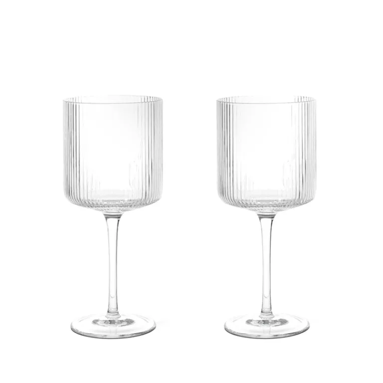 Ferm Living Vaisselle* Ripple Red Wine Glasses
