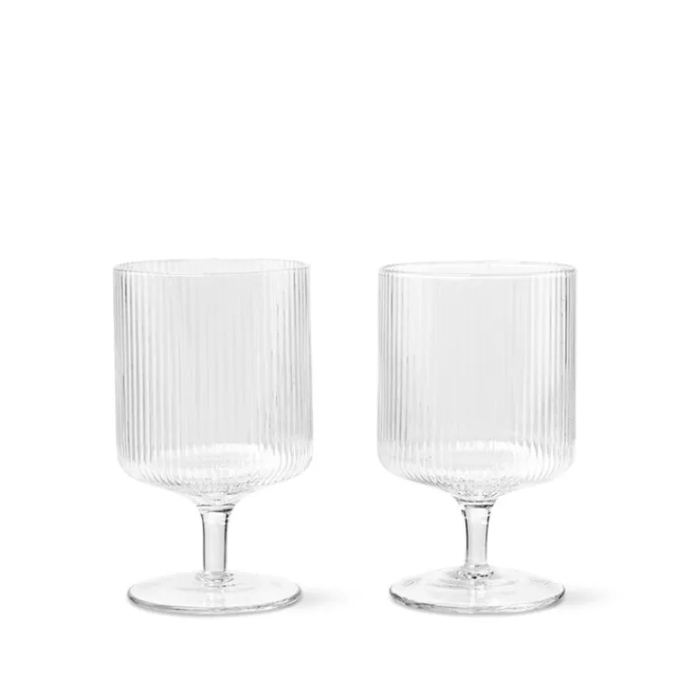 Ferm Living Vaisselle|Cuisine*Ripple Wine Glasses Clear