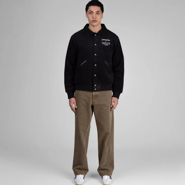 Fucking Awesome Gilets*Korea Bar Varsity Jacket Black