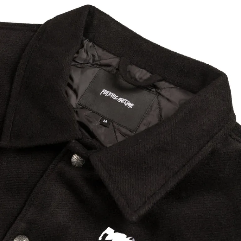 Fucking Awesome Gilets*Korea Bar Varsity Jacket Black