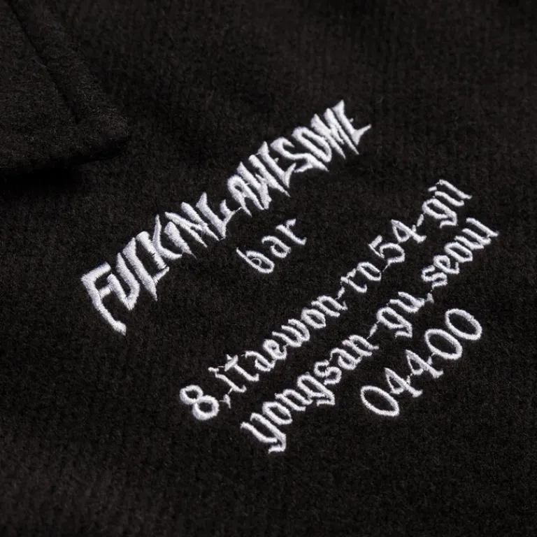 Fucking Awesome Gilets*Korea Bar Varsity Jacket Black