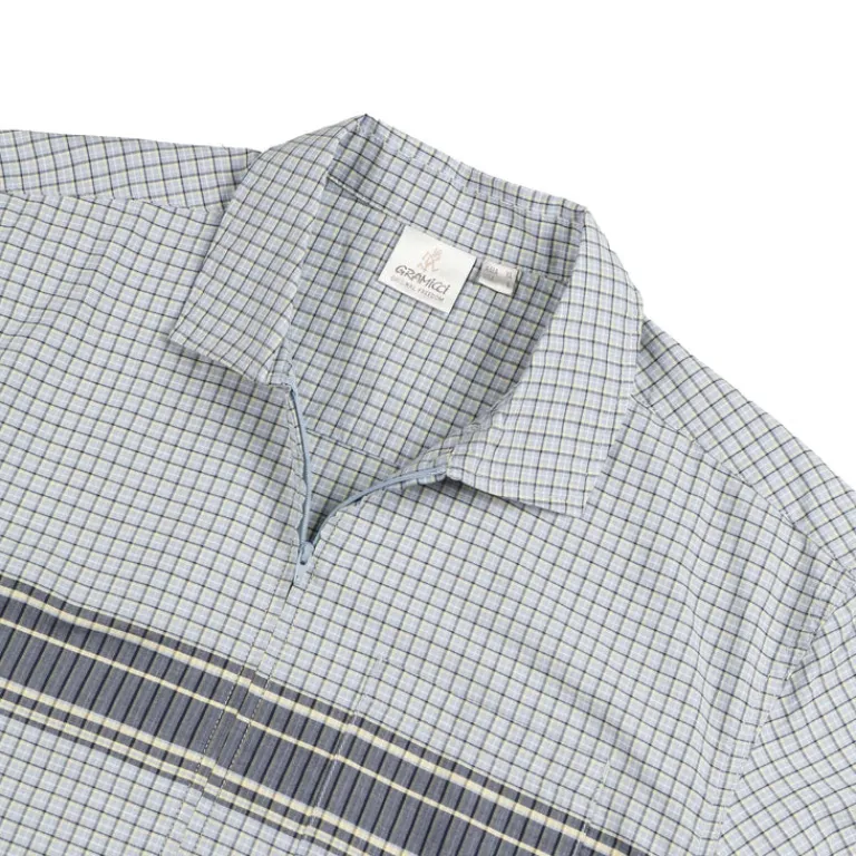 Gramicci Chemises*Zip Up Wave Shirt Pacific Plaid