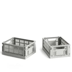 HAY Chambre À Coucher*Colour Crate Mini-Set of 2 Light Grey