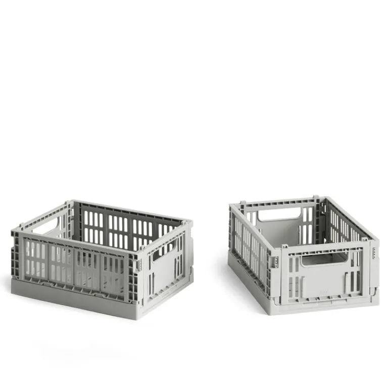 HAY Chambre À Coucher*Colour Crate Mini-Set of 2 Light Grey