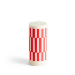 HAY Bougies & Parfums D'Ambiance*Column Candle Small Off White / Red