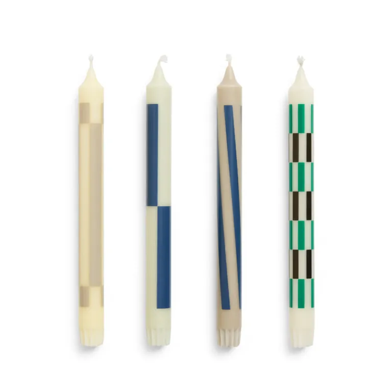 HAY Bougies & Parfums D'Ambiance*Pattern Candle Set of 4 Cream / Dark