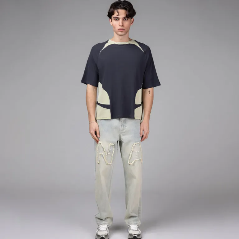 J.L.-A.L. T-Shirts*Waffle Facet SS Green Slate