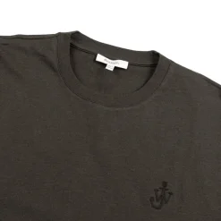 JW Anderson T-Shirts*Anchor Embroidery T-Shirt Dark Brown Melange