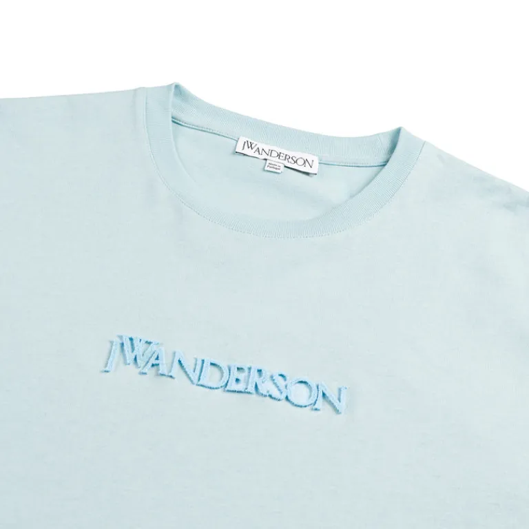 JW Anderson T-Shirts*3D Logo Embroidery T-Shirt Pale Blue