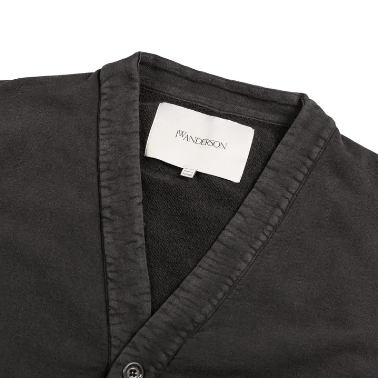 JW Anderson Pullover*Garment Dye V Neck Cardigan Washed Black