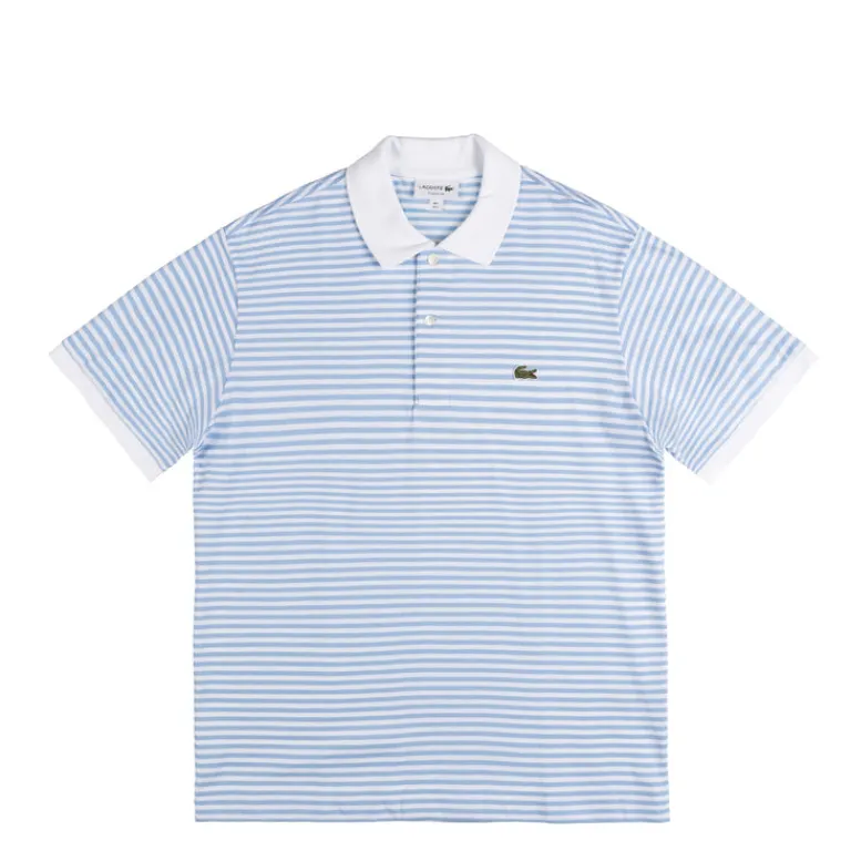 Lacoste T-Shirts*Classic Fit Striped Petit Piqué Polo Shirt White / Blue