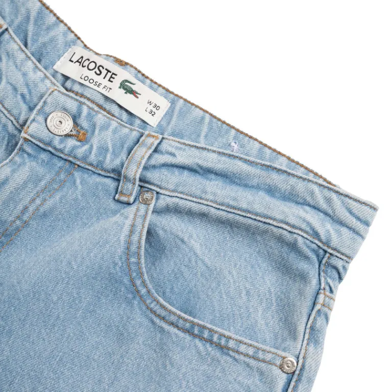 Lacoste Pantalons*Loose Fit Branded 5 Pocket Jeans Blue