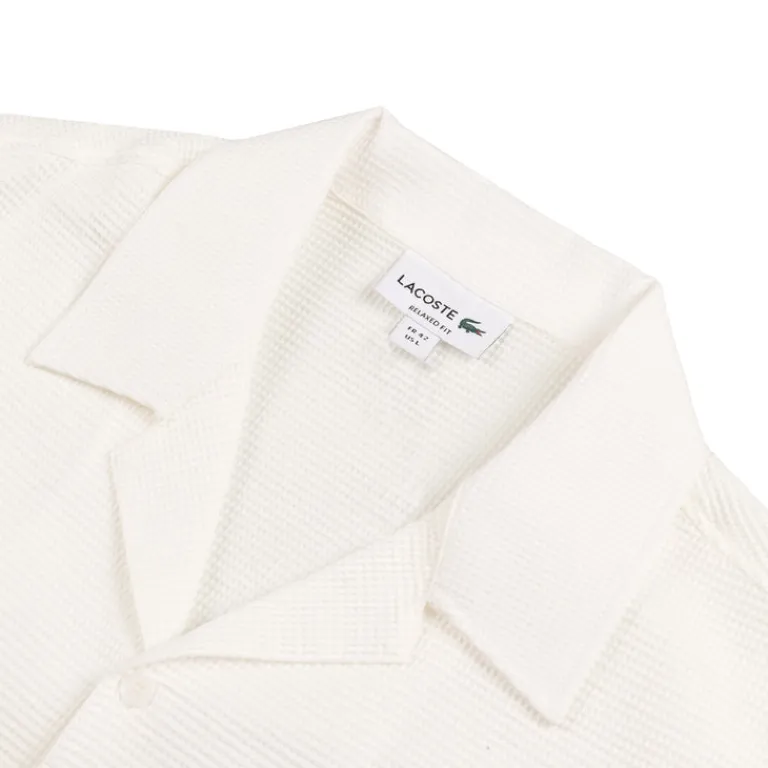 Lacoste Chemises*Relaxed Fit Shirt With Structured Waffle Look White
