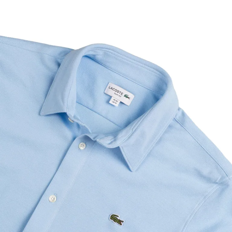 Lacoste Chemises*Slim Fit Cotton Piqué Shirt Pale Blue
