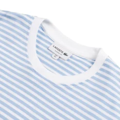 Lacoste T-Shirts*Striped Heavy Cotton T-Shirt White / Blue