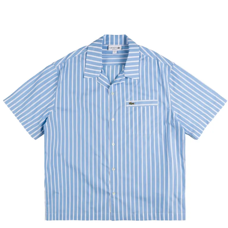Lacoste Chemises*Striped Relaxed Fit Shirt White / Blue