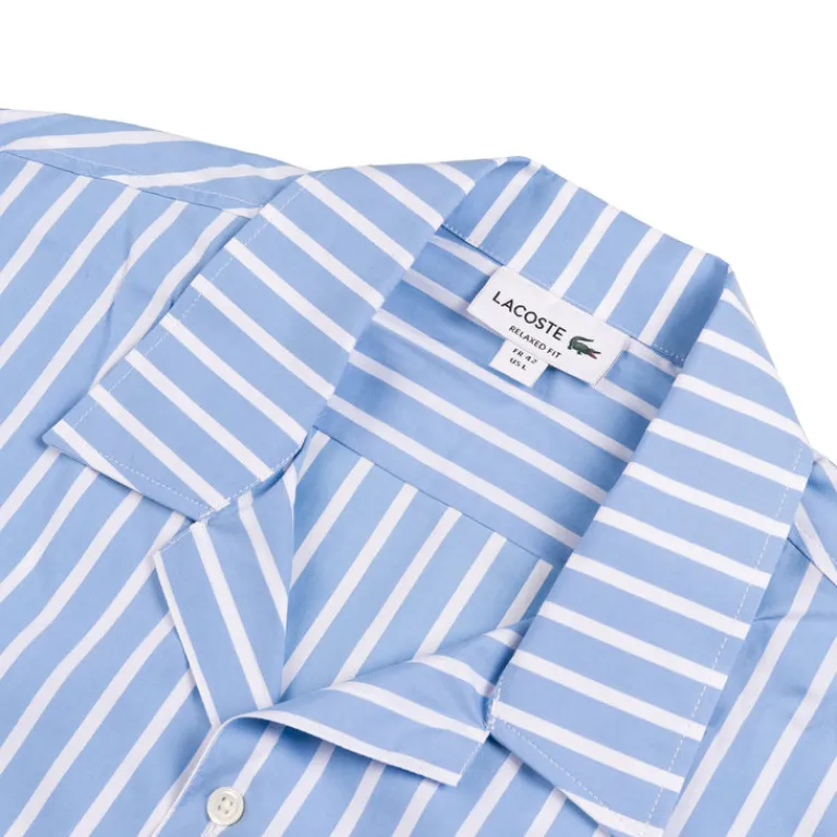 Lacoste Chemises*Striped Relaxed Fit Shirt White / Blue