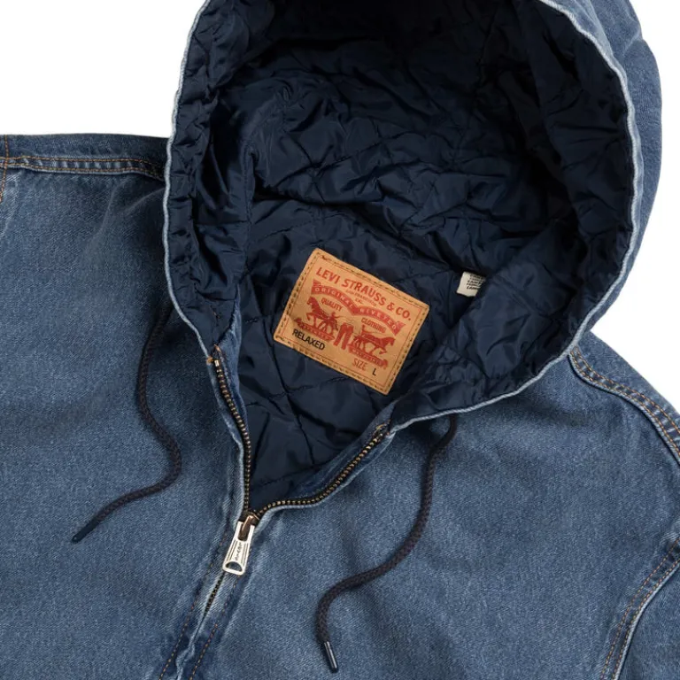 Levi's Gilets*Portrero Denim Hoodie Blue