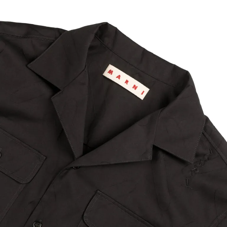 Marni Chemises*Big Confetti Cotton Jacquard Shirt Black