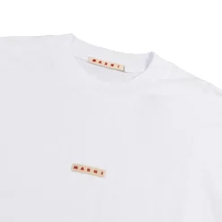 Marni T-Shirts*Logo Patch T-Shirt Lily White
