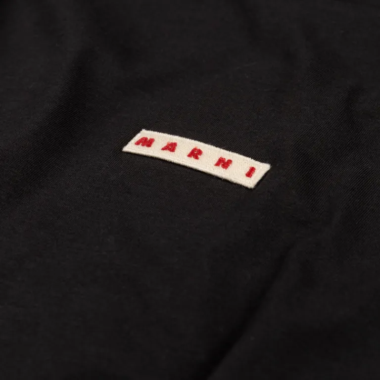 Marni T-Shirts*Logo Patch T-Shirt Black