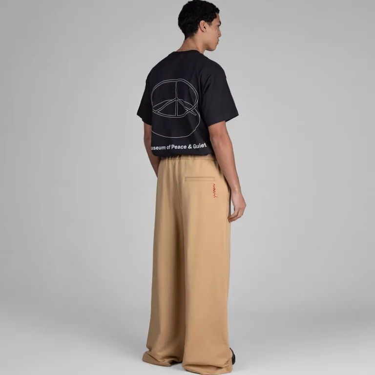 Marni Pantalons*Loopback Organic Cotton Jersey Track Trousers Winter Wheat