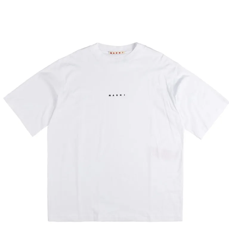Marni T-Shirts*Mini Logo T-Shirt Lily White