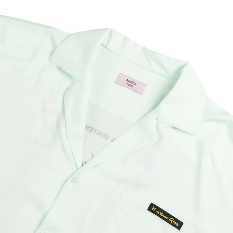 Martine Rose Chemises*Hawaiian Shirt Green Mint Scribble