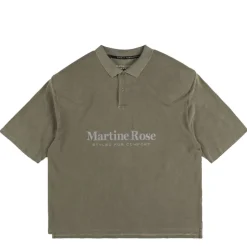 Martine Rose T-Shirts*Padded Polo Green Khaki Marlboro