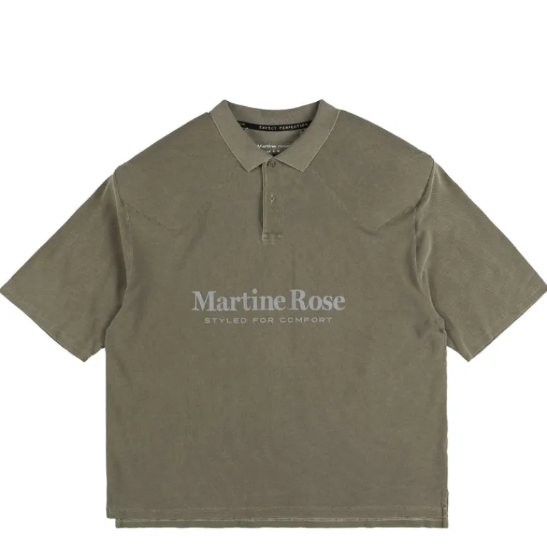 Martine Rose T-Shirts*Padded Polo Green Khaki Marlboro