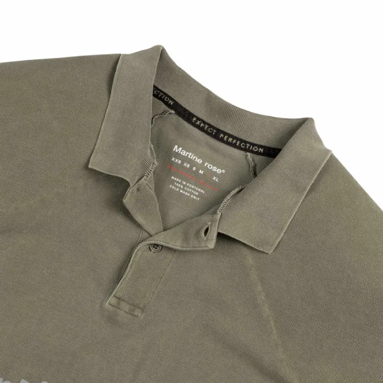 Martine Rose T-Shirts*Padded Polo Green Khaki Marlboro