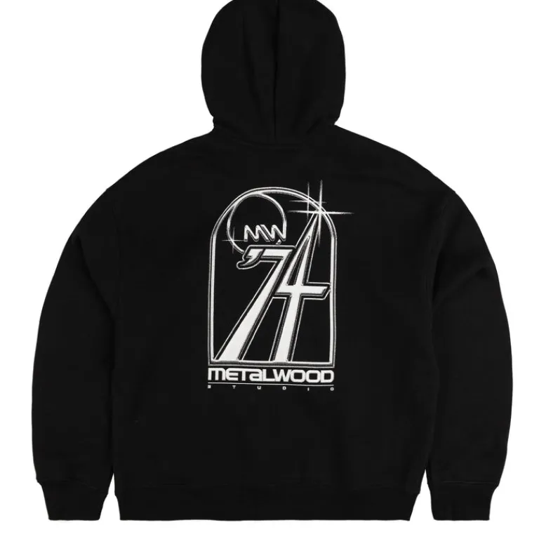 Metalwood Sweats À Capuche*Club 74 Zip Hooded Sweatshirt Black