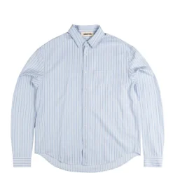Metalwood Chemises*Court Shirt Blue / White Stripe