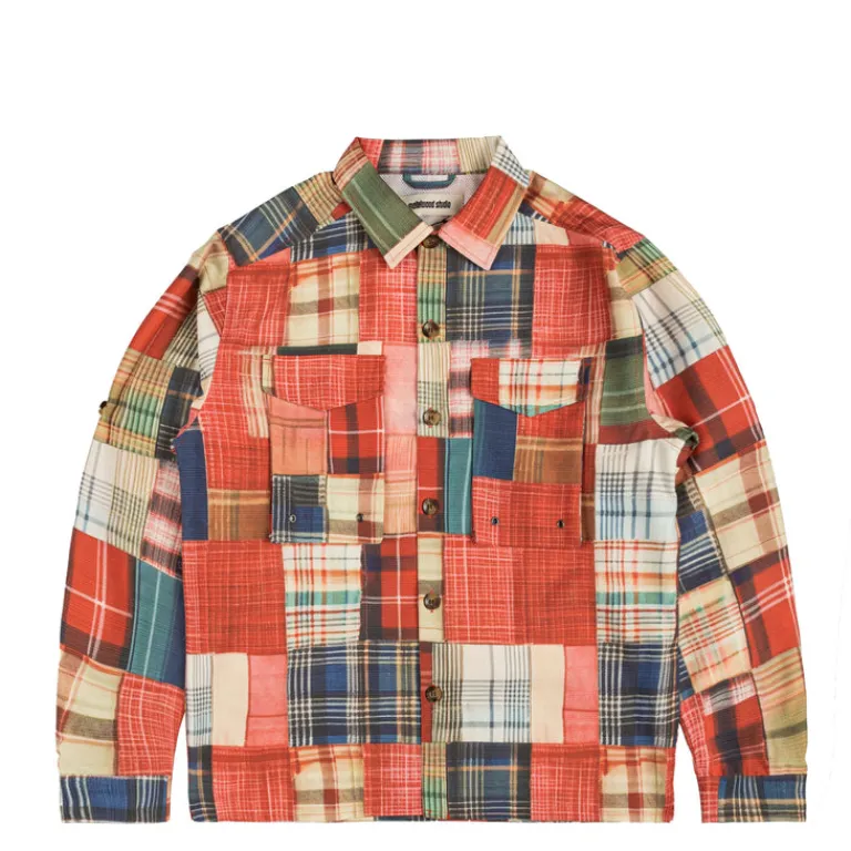 Metalwood Chemises*Madras Patch Explorer Shirt Multicolor