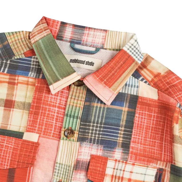 Metalwood Chemises*Madras Patch Explorer Shirt Multicolor