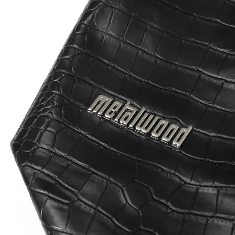 Metalwood Alle Anzeigen|Sacs*Metal Logo Stud Croc Tote Black