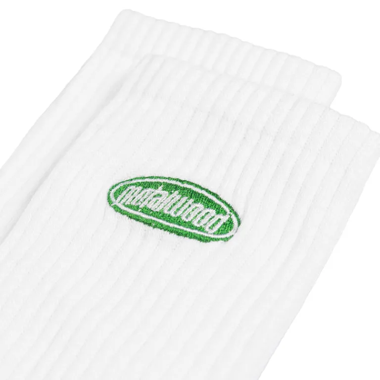 Metalwood Chaussettes*Oval Logo Crew Sock White
