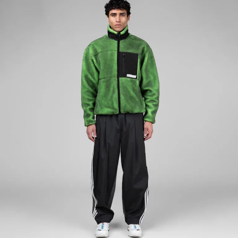 Metalwood Gilets*Painted Sherpa Fleece Jacket Green