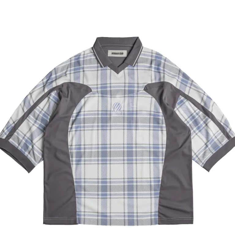 Metalwood T-Shirts*Paneled 3/4 Sleeve Polo Ice