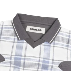 Metalwood T-Shirts*Paneled 3/4 Sleeve Polo Ice