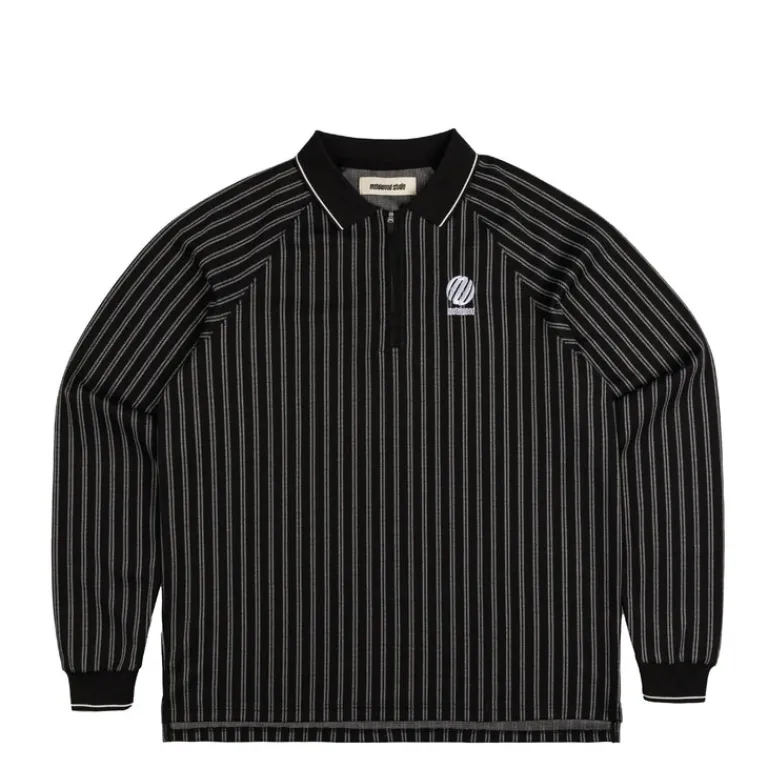 Metalwood T-Shirts*Ribbed LS Polo Black