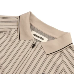 Metalwood T-Shirts*Ribbed LS Polo Tan