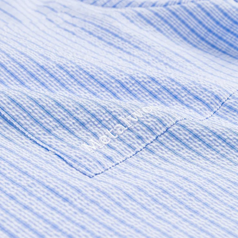 Metalwood Chemises*Textured Caddie Shirt Blue